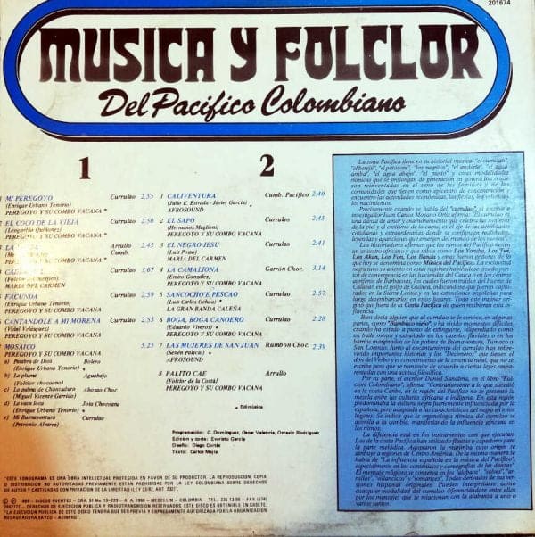 Disco de Vinilo Varios - Música Y Folclor Del Pacífico Colombiano Vinyl Record