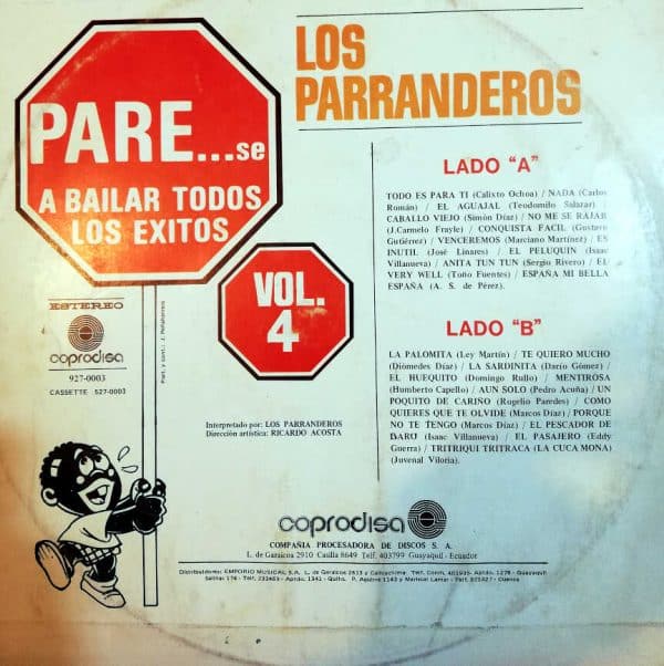 Disco de Vinilo Los Parranderos - Párese A Bailar Todos Los Éxitos Vol 4 Vinyl Record