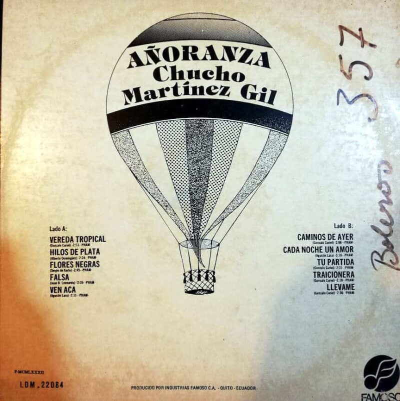 Disco de Vinilo Chucho Martínez Gil - Añoranza Vinyl Record