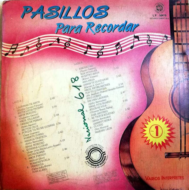 Disco de Vinilo Varios - Pasillos para recordar Vinyl Record