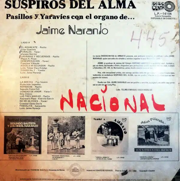 Disco de Vinilo Jaime Naranjo - Suspiros del Alma Vinyl Record