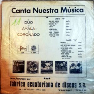 Disco de Vinilo Dúo Ayala Coronado - Canta nuestra música Vinyl Record