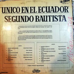 Disco de Vinilo Segundo Bautista - Único en el Ecuador Vinyl Record
