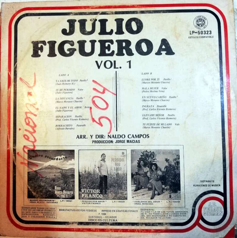 Disco de Vinilo Julio Figueroa - Julio Figueroa Vol 1 Vinyl Record