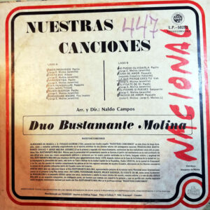 Disco de Vinilo Dúo Bustamante Molina - Nuestras canciones Vinyl Record