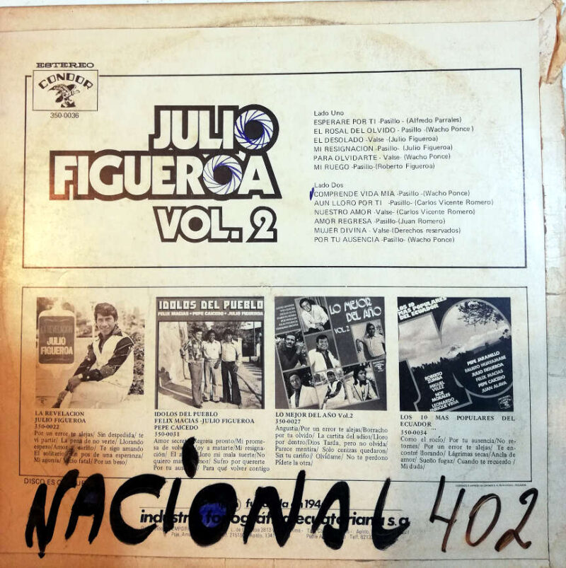 Disco de Vinilo Julio Figueroa - Julio Figueroa Vol 2 Vinyl Record