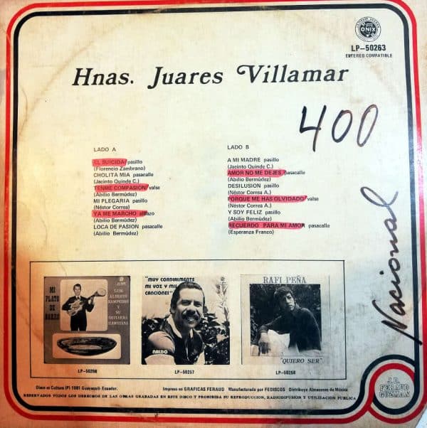 Disco de Vinilo Hermanas Juares Villamar - Hermanas Juares Villamar Vinyl Record