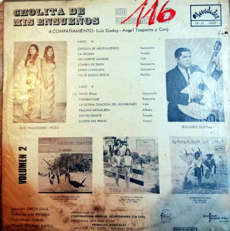 Disco de Vinilo Dúo Villagómez – Pozo - Cholita de mis ensueños Vol 2 Vinyl Record