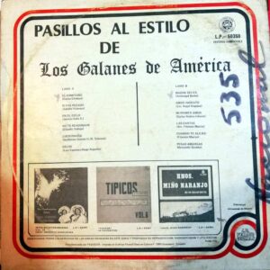Disco de Vinilo Los Galanes de América - Pasillos al estilo de Los Galanes de América Vinyl Record