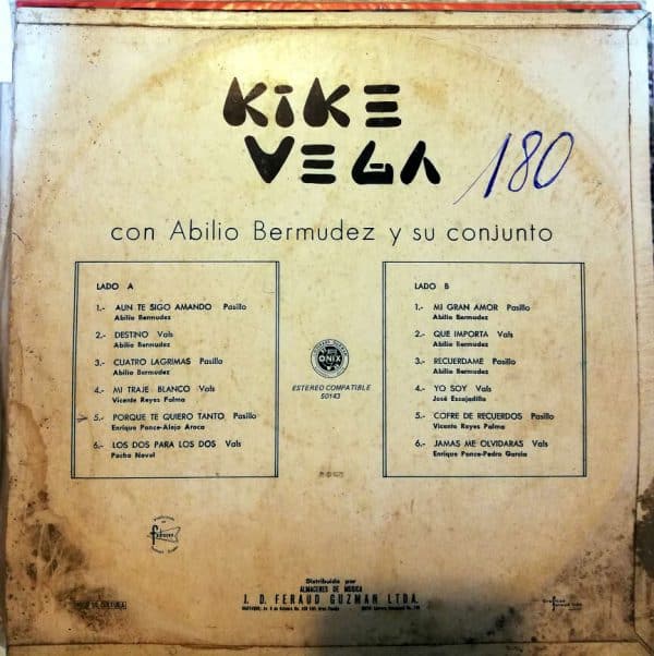 Disco de Vinilo Kike Vega - Con abilio Bermúdez Vinyl Record