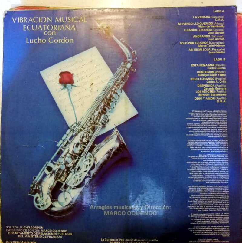 Disco de Vinilo Lucho Gordón - Vibración Musical Ecuatoriana Vinyl Record