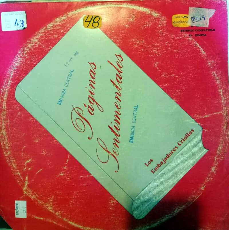 Disco de Vinilo Los Embajadores Criollos - Páginas sentimentales Vinyl Record