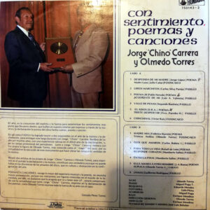 Disco de Vinilo Jorge Carrera - Sentimiento, poemas y canciones Vinyl Record