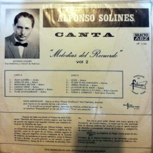 Disco de Vinilo Alfonso Solines - Melodías del Recuerdo Vol 2 Vinyl Record