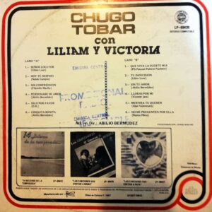 Disco de Vinilo Chugo Tobar - Chugo con Liliam y Victoria Vinyl Record