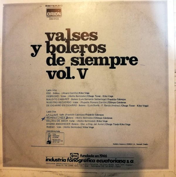 Disco de Vinilo Varios - Valses y boleros de siempre Vol V Vinyl Record