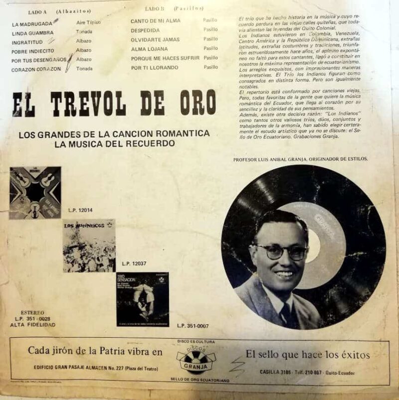 Disco de Vinilo Los Indianos - Trébol de Oro Vinyl Record