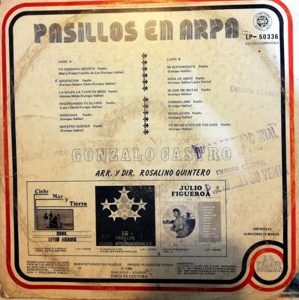 Disco de Vinilo Gonzalo Castro - Pasillos en Arpa Vinyl Record