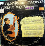 Disco de Vinilo César H Baquero - Recordando al inmortal Vinyl Record