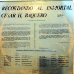 Disco de Vinilo César H Baquero - Recordando al inmortal Vinyl Record