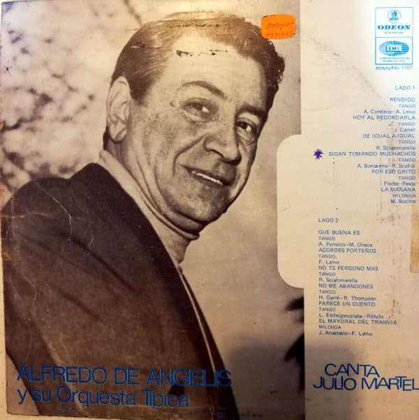 Disco de Vinilo Alfredo de Angelis - Canta Julio Martel Vinyl Record