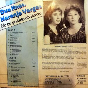 Disco de Vinilo Dúo Hermanas Naranjo Vargas - No he podido olvidarte Vinyl Record