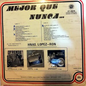 Disco de Vinilo Hermanas López – Ron - Mejor que nunca Vinyl Record