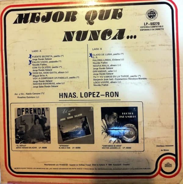Disco de Vinilo Hermanas López – Ron - Mejor que nunca Vinyl Record