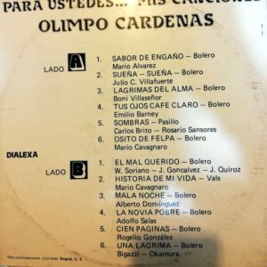 Disco de Vinilo Olimpo Cárdenas - Para ustedes mis canciones Vinyl Record