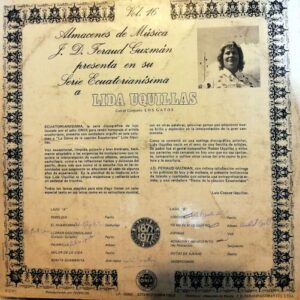 Disco de Vinilo Lida Uquillas - Serie Ecuatorianísima Vol 16 Vinyl Record