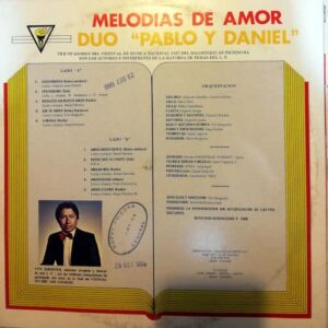 Disco de Vinilo Dúo Pablo y Daniel - Melodías del Amor Vinyl Record