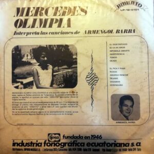 Disco de Vinilo Mercedes Olimpia Chiliquinga - Mercedes Olimpia interpreta las canciones de Armengol Barba Vinyl Record