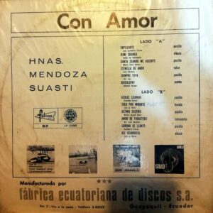Disco de Vinilo Hermanas Mendoza – Suasti - Con amor Vinyl Record