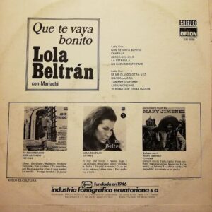 Disco de Vinilo Lola Beltrán - Que Te Vaya Bonito Vinyl Record