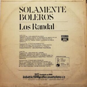 Disco de Vinilo Los Randal - Solamente Boleros Vinyl Record