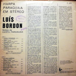 Disco de Vinilo Luis Bordon - Harpa Paraguáia Em Stéreo Vinyl Record