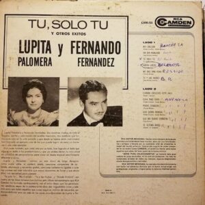 Disco de Vinilo Lupita Palomera Y Fernando Fernández - Recordnando Tu,  Solo Tu Y Otros Éxitos Vinyl Record