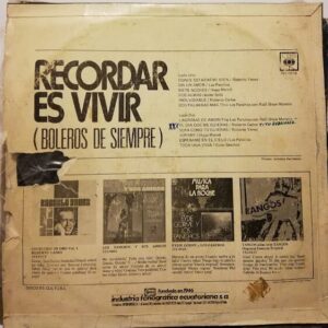 Disco de Vinilo Varios - Recordar Es Vivir (boleros De Siempre) Vinyl Record