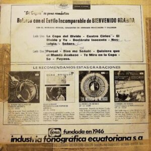 Disco de Vinilo Bienvenido Granda - Boleros Con El Estilo Incomparable De Bienvenido Granda Vinyl Record