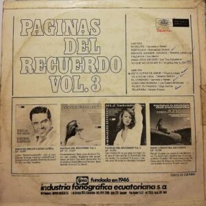 Disco de Vinilo Varios - Paginas Del Recuerdo Vol.3 Vinyl Record