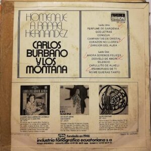 Disco de Vinilo Carlos Burbano Y Los Montaña - Homenaje A Rafael Hernández Vinyl Record
