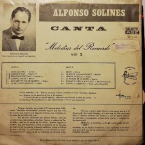Disco de Vinilo Alfonso Solines - Melodias Del Recuerdo Vol. 2 Vinyl Record