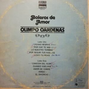 Disco de Vinilo Olimpo Cardenas  - Boleros De Amor Vinyl Record