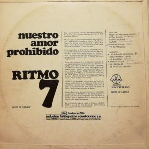 Disco de Vinilo Ritmo 7 - Nuestro Amor Prohibido Vinyl Record