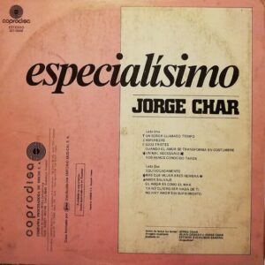 Disco de Vinilo Jorge Char  - Especialisimo Vinyl Record