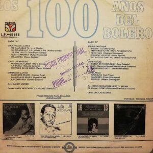Disco de Vinilo Varios - 100 Años Del Bolero Vinyl Record