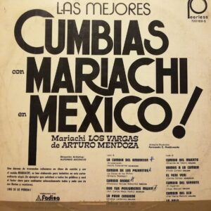 Disco de Vinilo Los Mariachis De Vargas De Arturo Mendoza - Las Mejores Cumbias Con Mariachi En México Vinyl Record
