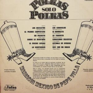 Disco de Vinilo Mariachi México De Pepe Villa - Polkas Solo Polkas Vinyl Record