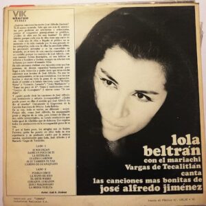 Disco de Vinilo Lola Beltrán - Lola Beltrán Interpreta José Afredo Jiménez Vinyl Record