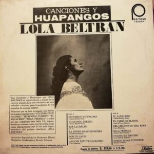 Disco de Vinilo Lola Beltrán - Canciones Y Huapangos Vinyl Record